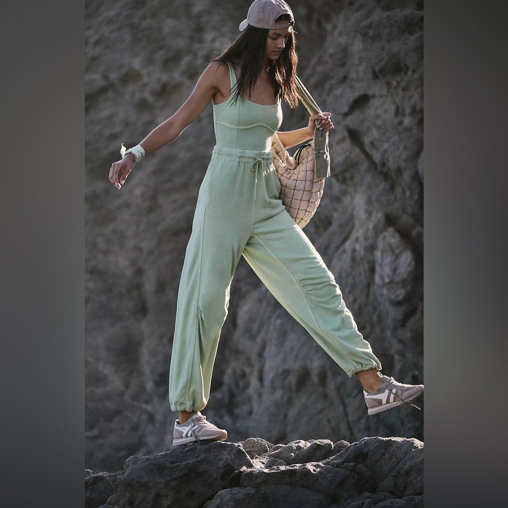 NWT FREE PEOPLE MOVEMENT Inbound Onesie | Pistachio MSRP $128 Size S